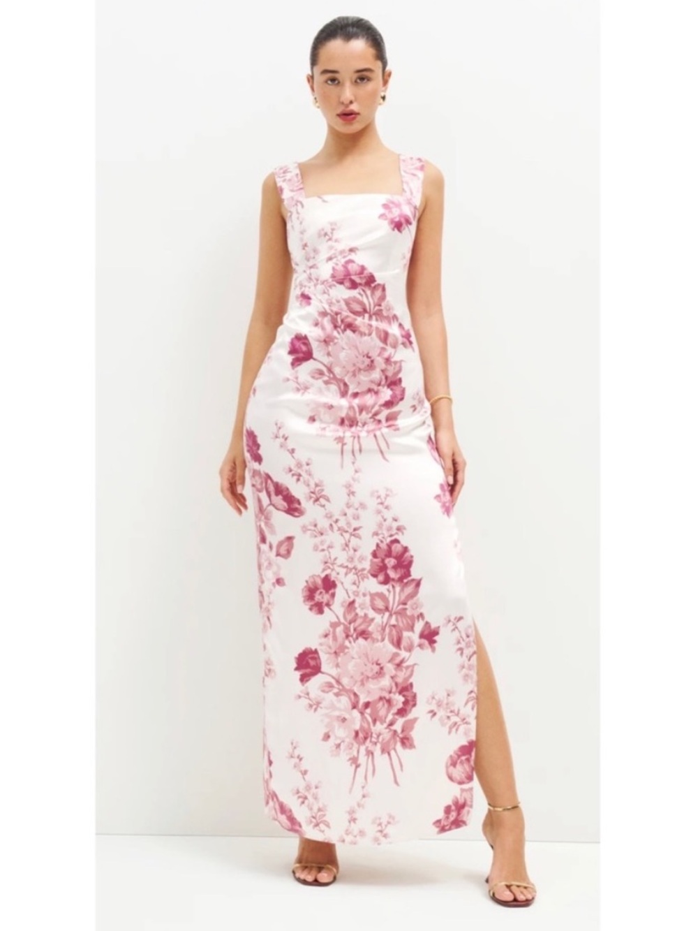 Reformation Earl Silk Dress in Crista
